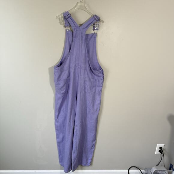 Real Comfort 100% Linen Overall Purple Plus Size 14 Straight Leg Lagenlook - Picture 4 of 6